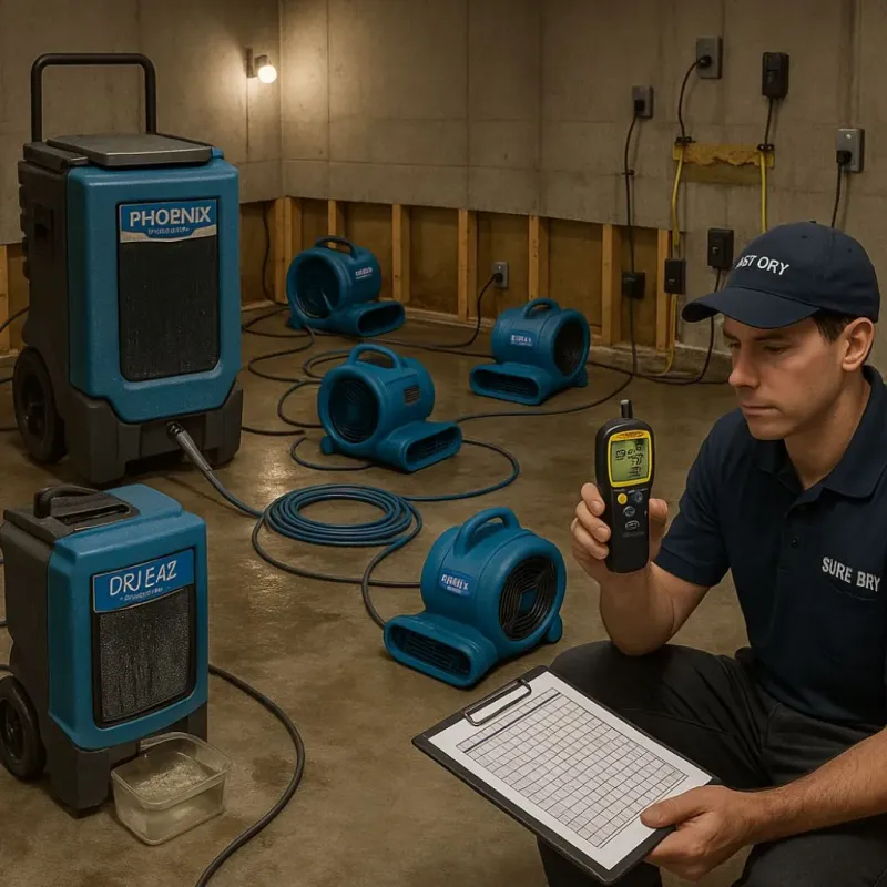 Structural Drying and Dehumidification process in Lakeland, TN